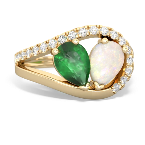 emerald-opal pave heart ring