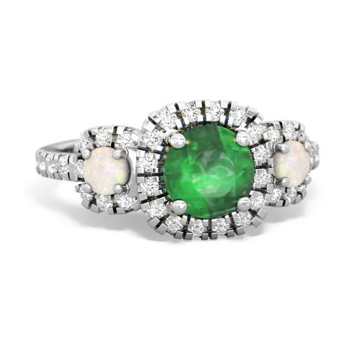 emerald-opal three stone regal ring