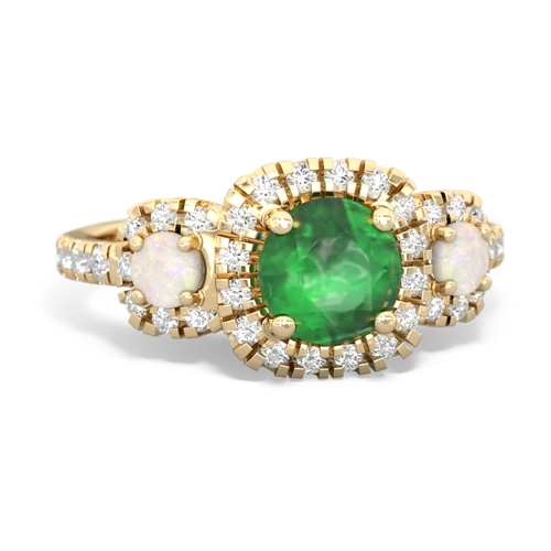 emerald-opal three stone regal ring