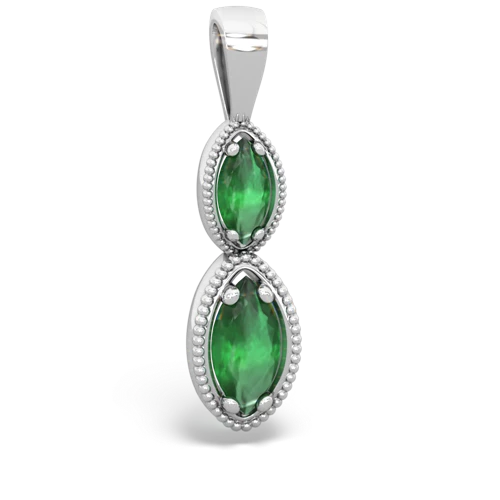 emerald antique milgrain pendant