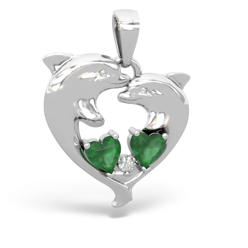 emerald dolphins pendant