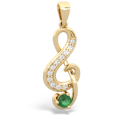 emerald treble clef pendant