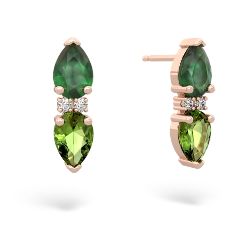 emerald-peridot bowtie earrings