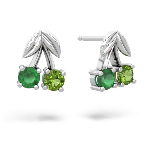 emerald-peridot cherries earrings