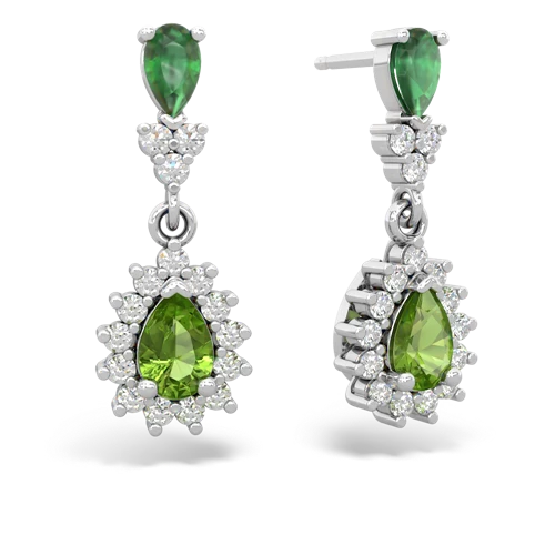 emerald-peridot dangle earrings
