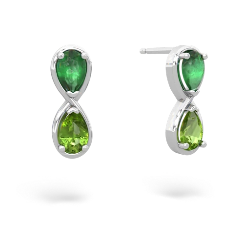 emerald-peridot infinity earrings