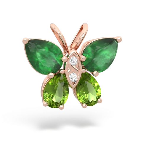 emerald-peridot butterfly pendant