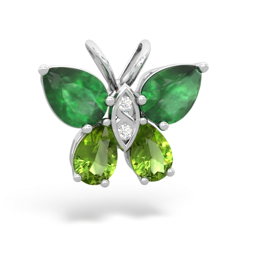 emerald-peridot butterfly pendant