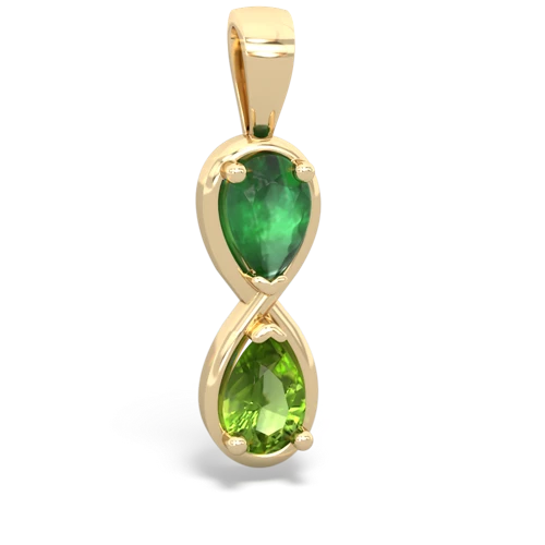 emerald-peridot infinity pendant