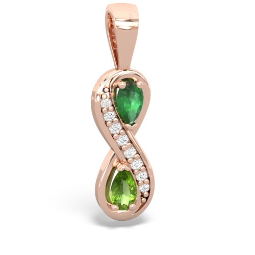 Emerald Genuine Emerald with Genuine Peridot Keepsake Infinity pendant Pendant