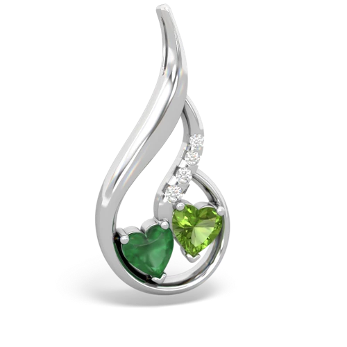 emerald-peridot keepsake swirl pendant