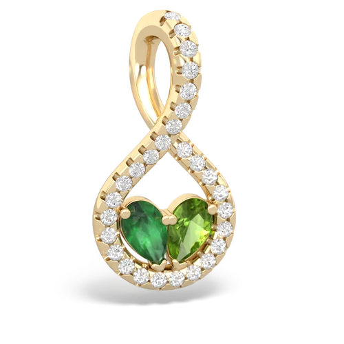 Emerald Genuine Emerald with Genuine Peridot PavÃ© Twist pendant Pendant