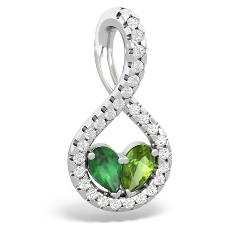 emerald-peridot pave twist pendant