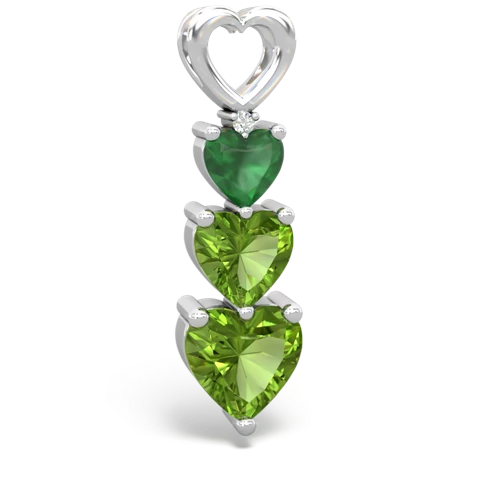 emerald-peridot three stone pendant