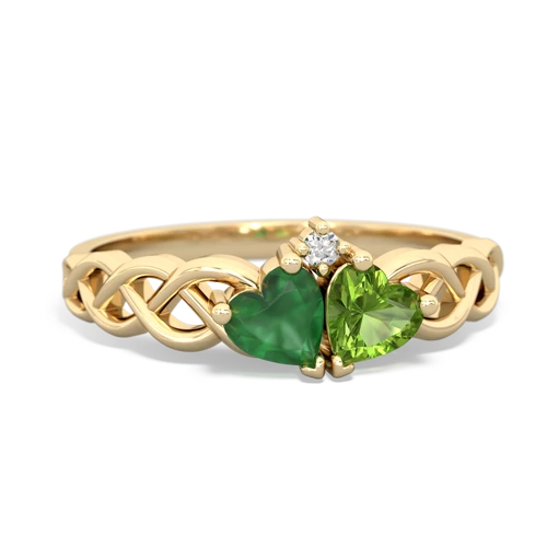 emerald-peridot celtic braid ring