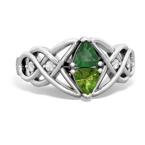 emerald-peridot celtic knot ring