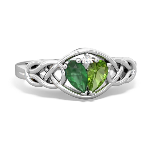 emerald-peridot celtic knot ring