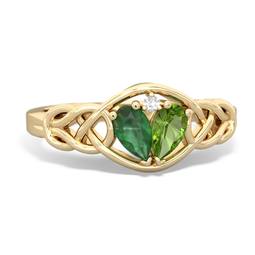 emerald-peridot celtic knot ring