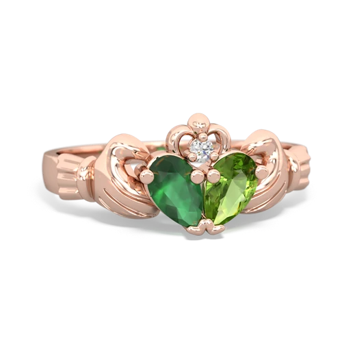 emerald-peridot claddagh ring