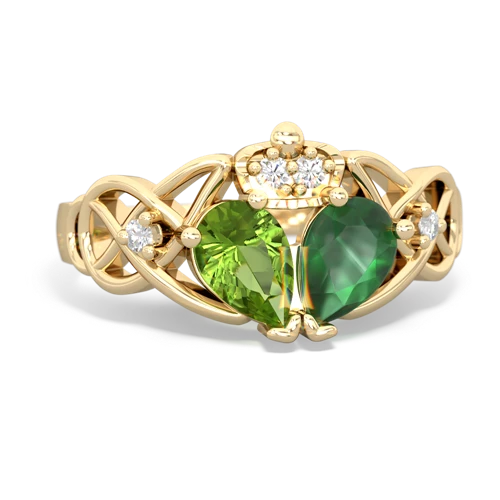 emerald-peridot claddagh ring