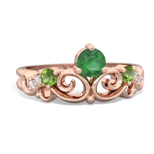 Emerald Genuine Emerald with Genuine Peridot and  Crown Keepsake ring Ring