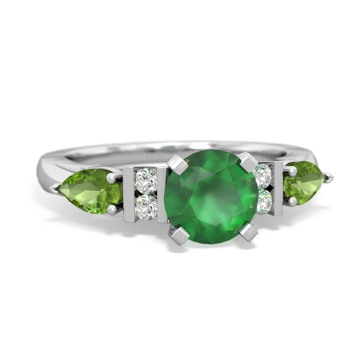 emerald-peridot engagement ring