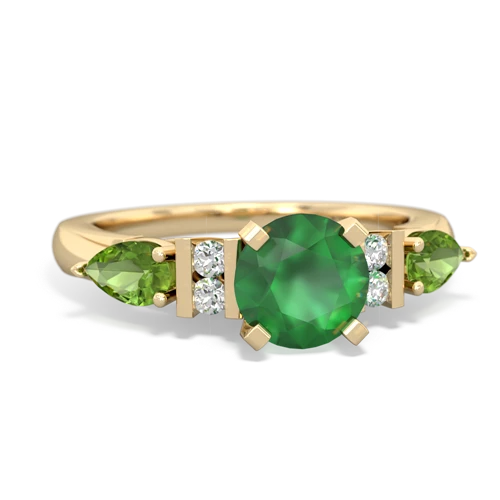 emerald-peridot engagement ring