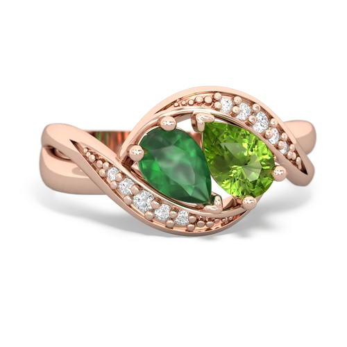 emerald-peridot keepsake curls ring