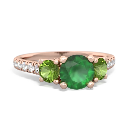 emerald-peridot trellis pave ring