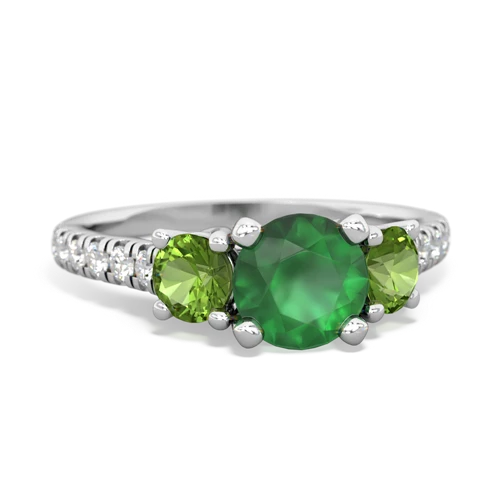 emerald-peridot trellis pave ring