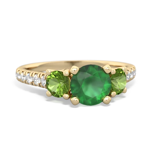 emerald-peridot trellis pave ring