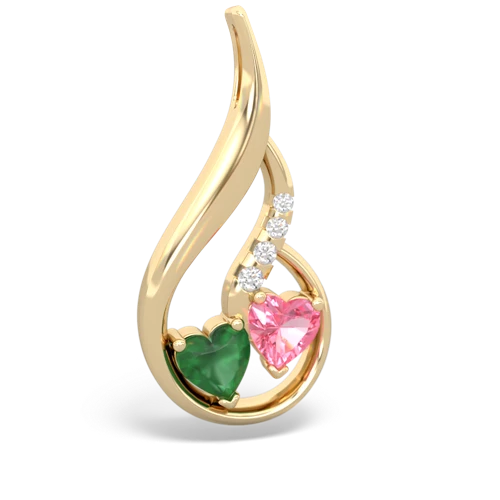 emerald-pink sapphire keepsake swirl pendant