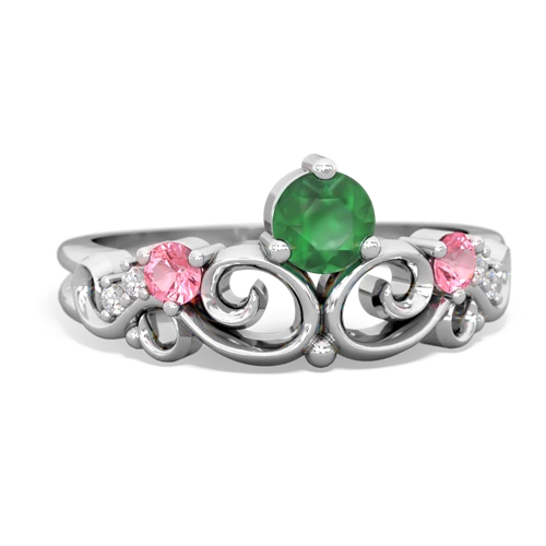 emerald-pink sapphire crown keepsake ring