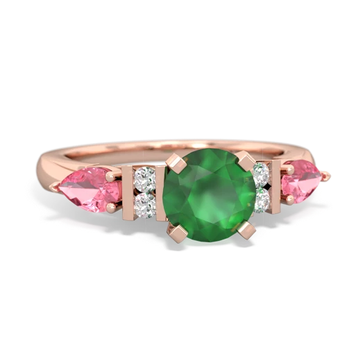 emerald-pink sapphire engagement ring