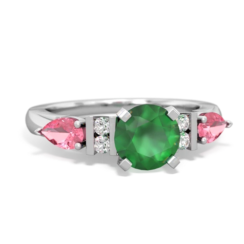 emerald-pink sapphire engagement ring