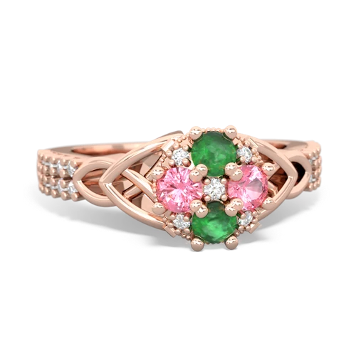 emerald-pink sapphire engagement ring