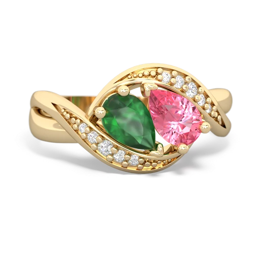 emerald-pink sapphire keepsake curls ring