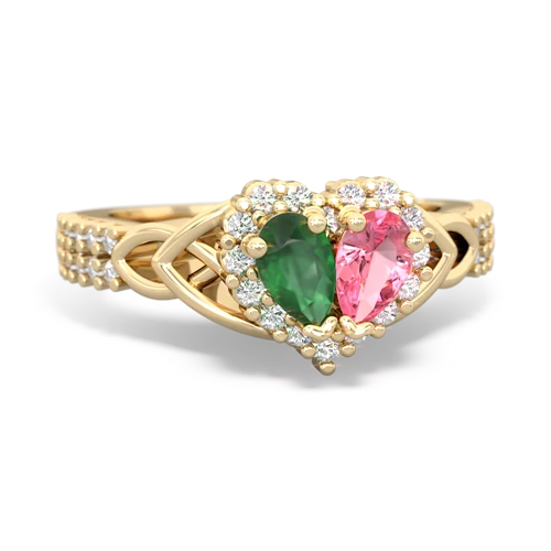 emerald-pink sapphire keepsake engagement ring