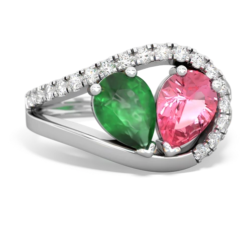 emerald-pink sapphire pave heart ring