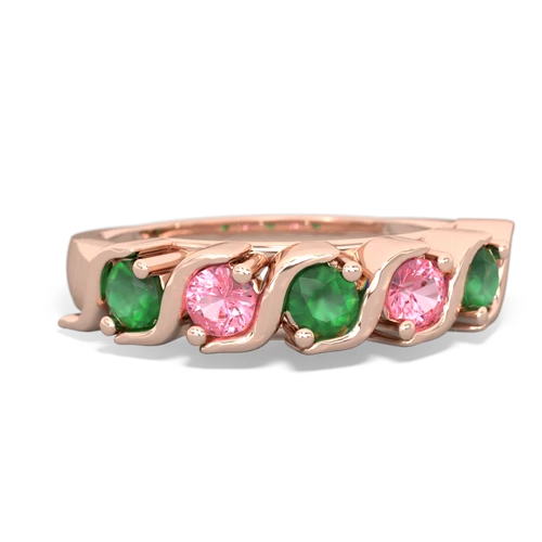 emerald-pink sapphire timeless ring