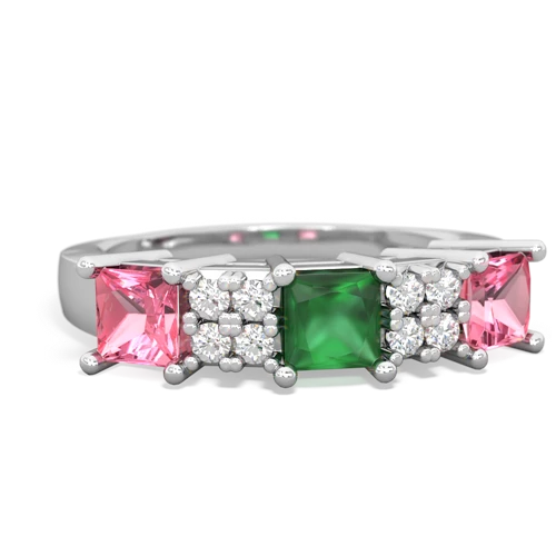 emerald-pink sapphire timeless ring