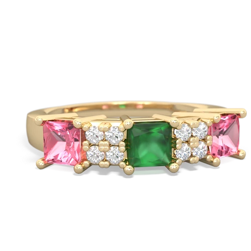 emerald-pink sapphire timeless ring