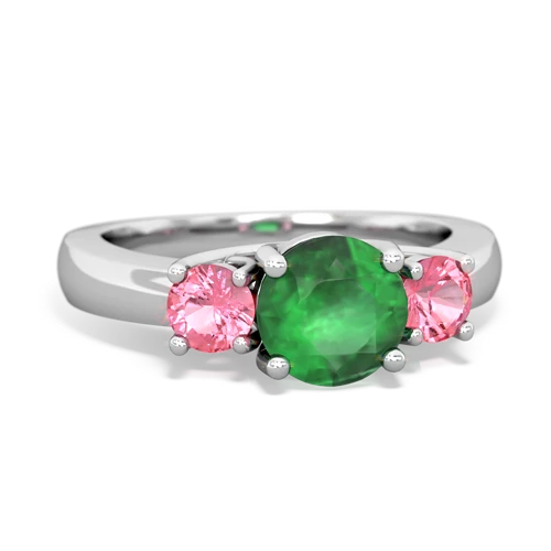 emerald-pink sapphire timeless ring