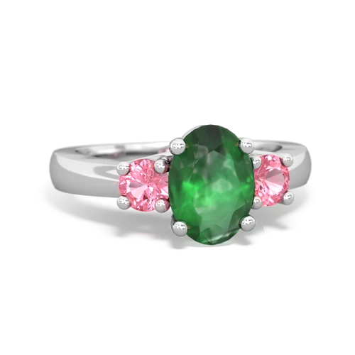 emerald-pink sapphire timeless ring