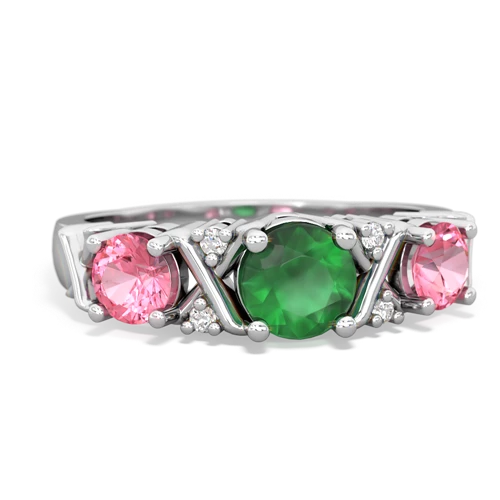 emerald-pink sapphire timeless ring