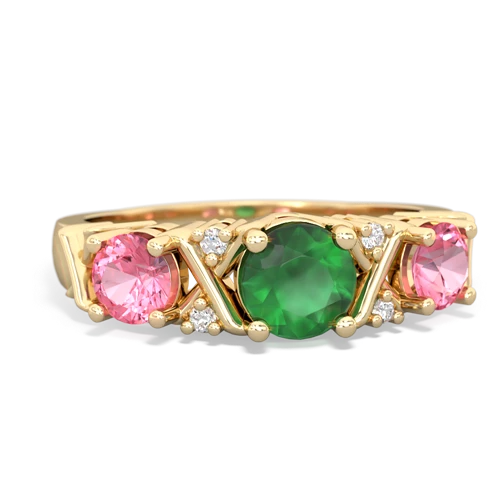 emerald-pink sapphire timeless ring