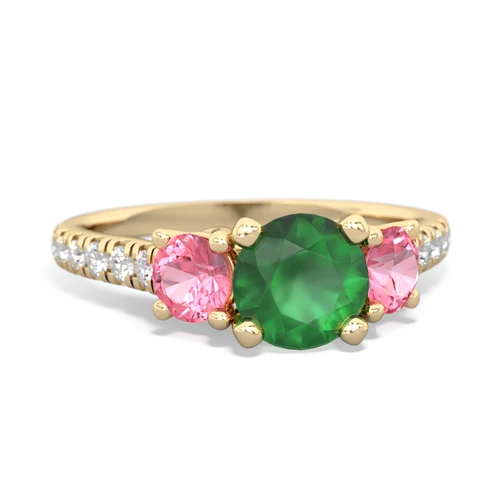 emerald-pink sapphire trellis pave ring