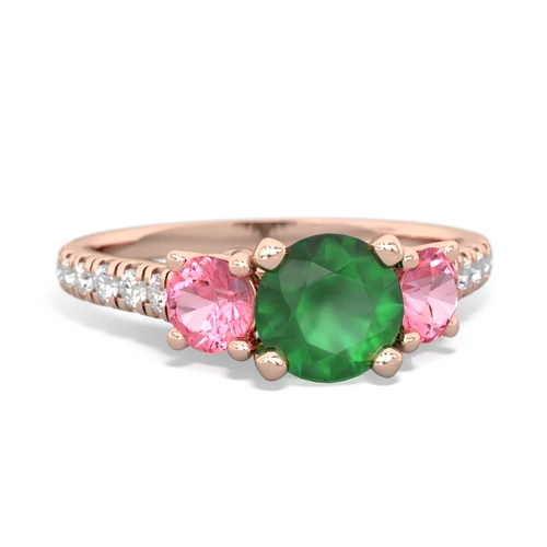 emerald-pink sapphire trellis pave ring