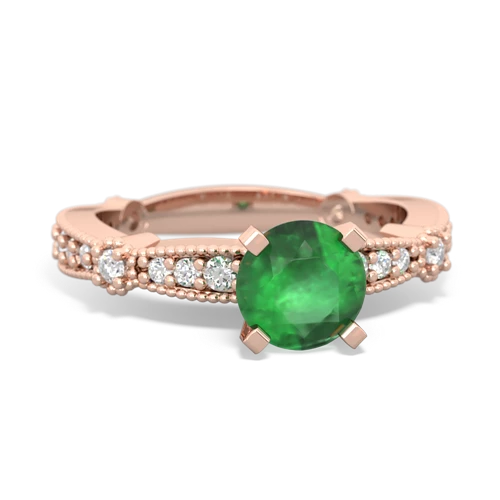 emerald antique engagement ring