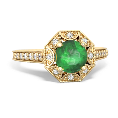 Emerald Art-Deco Starburst Genuine Emerald ring Ring